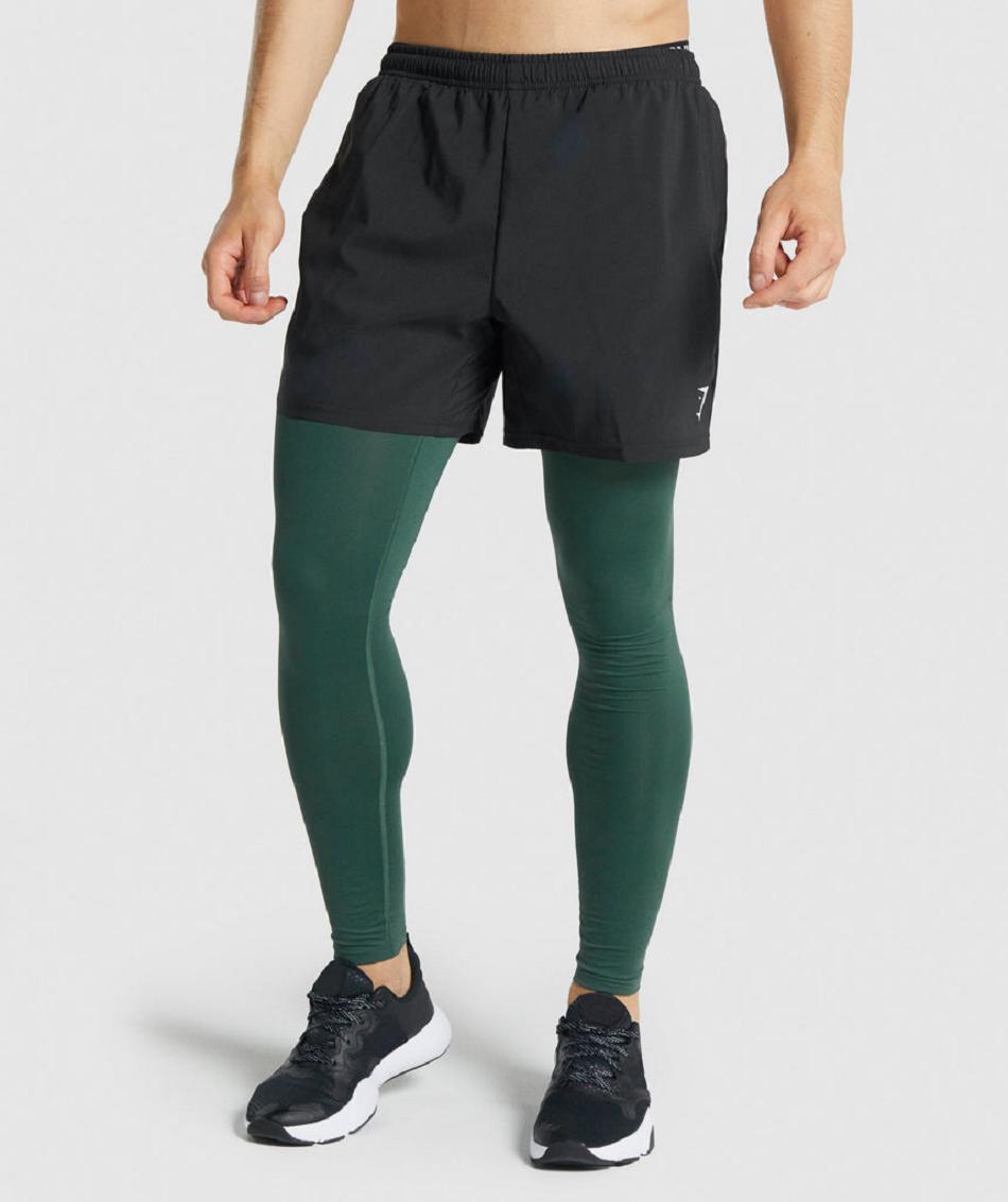 Leggins Gymshark Element Baselayer Hombre Verde Oscuro | CO 3942AHK